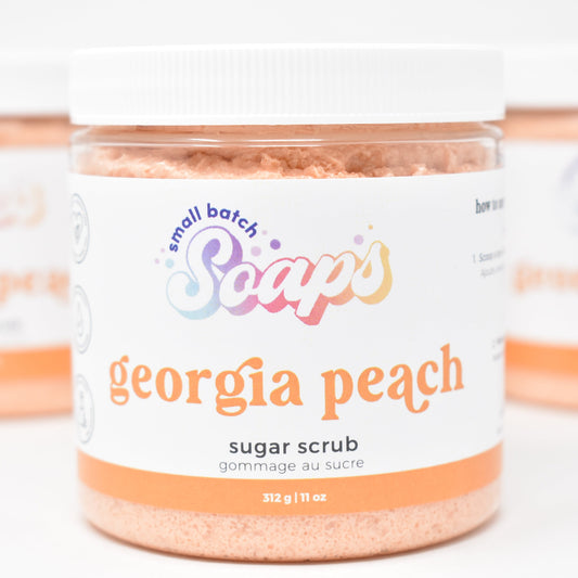Georgia Peach Sugar Scrub - Summer Scent - Small Batch Soaps